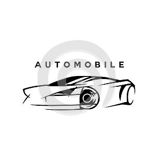 Black and white automobile sketch vector illustration