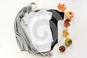 Black and white baby vest mockup