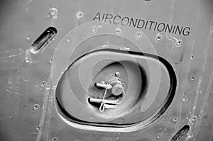 Black and White background of a airconditioning port.