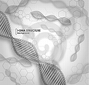 Black and white background DNA structure
