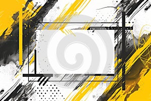 A black and white background with a white frame and a black square in the middle