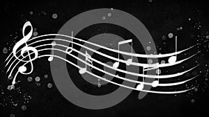 Black and white background musical notes
