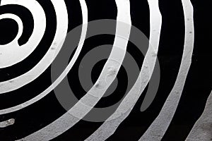 Black and white background pieces of circle graphics symbol