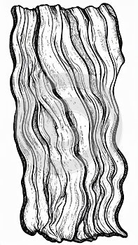 Black And White Bacon Strips Illustration