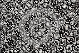 Black and White Bandana Fabric with Celtic Pattern