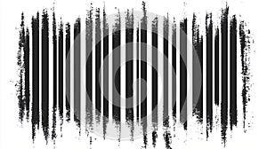 Black and white barcode vector on black and white background with line pattern design