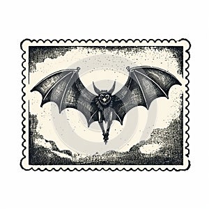 Black And White Bat Stamp: A Tim Doyle Inspired Americana Iconography