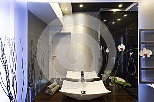 Black and white bathroom