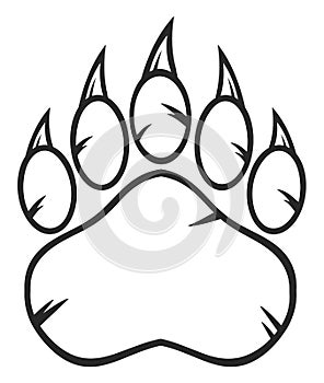 Black And White Bear Paw With Claws