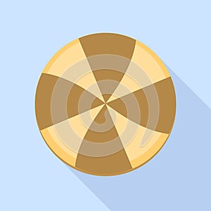 Black white biscuit icon, flat style