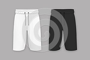 Black and white blank Basketball sports short template apparel mockup