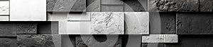 Black and White Blocks with Contrast in a Modern Geometric Arrangement photo