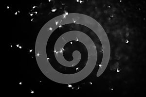 Black and white bokeh circles as a design element, overlay or backlight