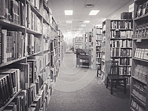 Black and White Bookstore Library