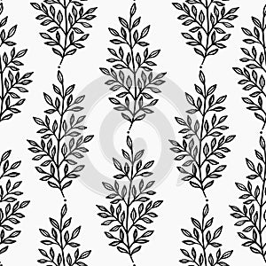 Black and white botanical leaf pattern, climbing wines
