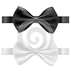 Black and white bow tie