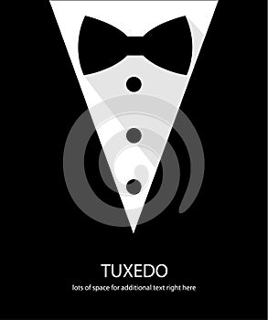 Black and white bow tie tuxedo