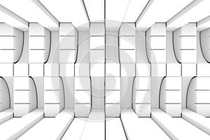 Black and white boxes waves abstract background 3D