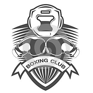 Black and white Boxing Gloves logo