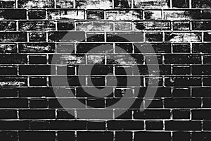 Black and white brick wall pattern as background photo