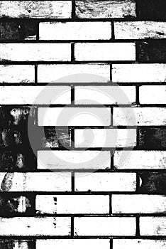 Black and white brick wall pattern as background photo
