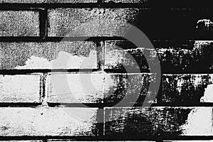 Black and white brick wall pattern as background photo