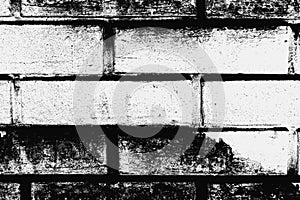 Black and white brick wall pattern as background photo