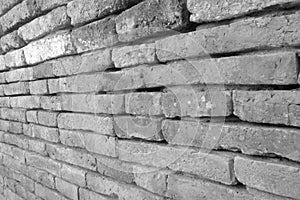 Black and white brick wall texture background