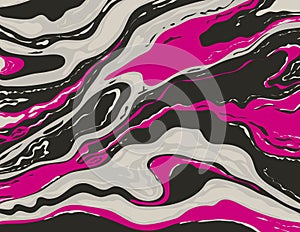 Black and White Brink Pink Inkscape Suminagashi Kintsugi Japanese Ink Marbling Paper Abstract Art photo
