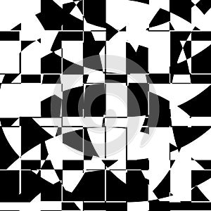 Black and White Broken Glass Grid Vector Background