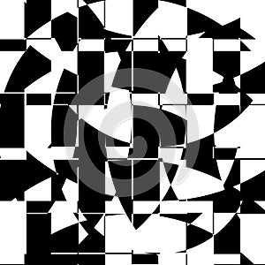 Black and White Broken Glass Grid Vector Background