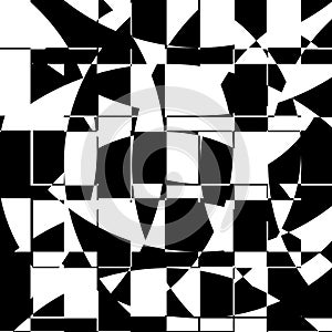 Black and White Broken Glass Grid Vector Background