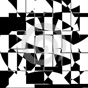 Black and White Broken Glass Grid Vector Background