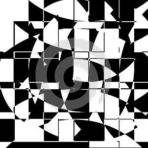 Black and White Broken Glass Grid Vector Background