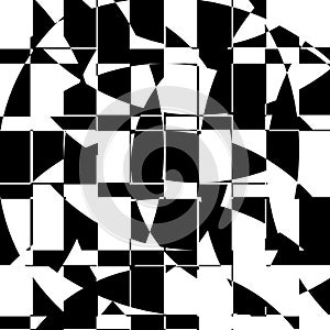 Black and White Broken Glass Grid Vector Background