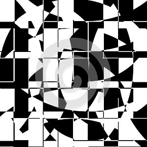 Black and White Broken Glass Grid Vector Background