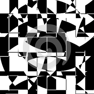 Black and White Broken Glass Grid Vector Background