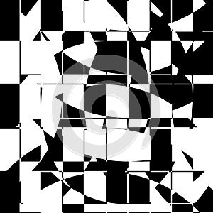 Black and White Broken Glass Grid Vector Background