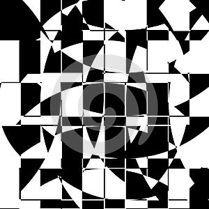 Black and White Broken Glass Grid Vector Background