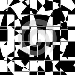Black and White Broken Glass Grid Vector Background