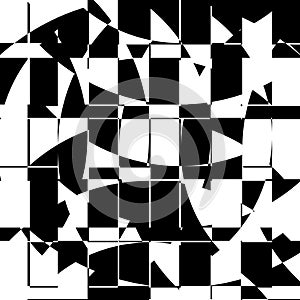 Black and White Broken Glass Grid Vector Background