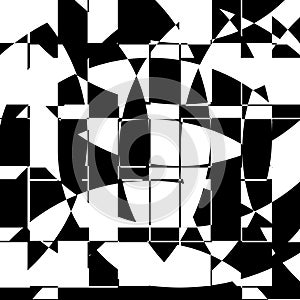 Black and White Broken Glass Grid Vector Background