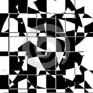 Black and White Broken Glass Grid Vector Background