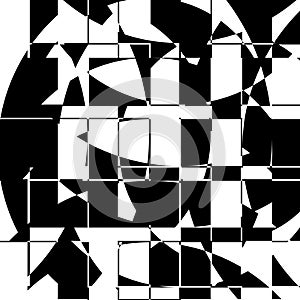 Black and White Broken Glass Grid Vector Background