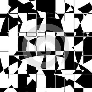 Black and White Broken Glass Grid Vector Background