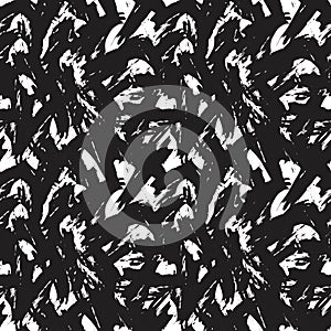 Black and White Brush Stroke Camouflage Abstract Seamless Pattern Background