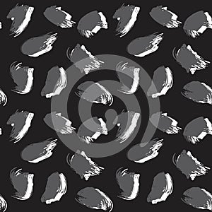 Black and White Brush Stroke Camouflage Abstract Seamless Pattern Background