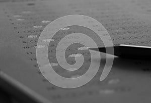 black and white bubble answer sheet