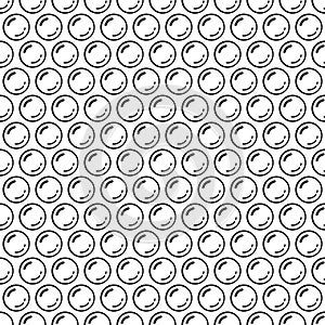 Black and white bubble wrap packing material seamless pattern, vector