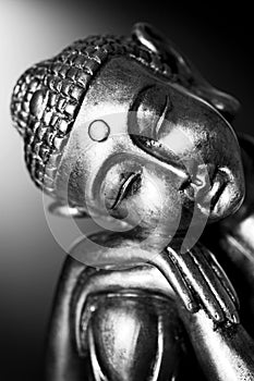 Black and white Buddha statue